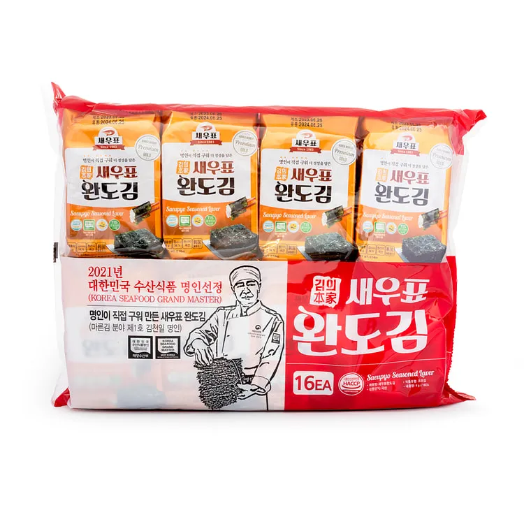 Dried Seasoned Laver 8pack/4g*16ea 새우표 완도 재래김 (4g*16ea) x 8