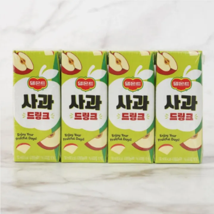 [LOTTE] Del Monte Apple Drink (190mlx4)X8 [롯데칠성] 델몬트 사과드링크