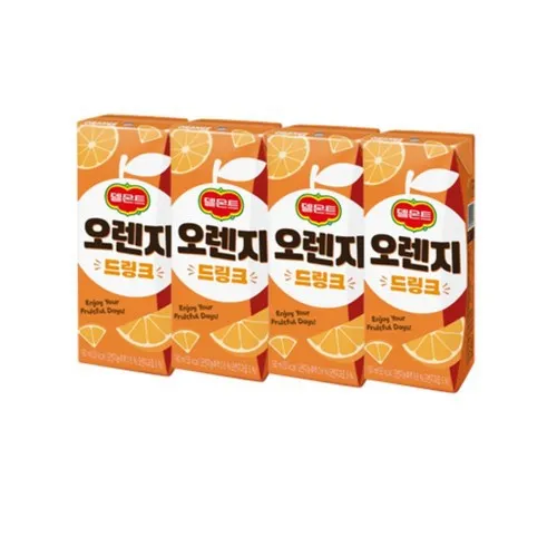 [LOTTE] Del Monte Orange Drink (190mlx4)X8 [롯데칠성] 델몬트 오렌지드링크