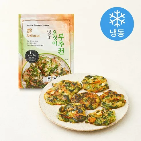 [Global Frozen] Frozen Squid CHIVE Pancake (1Kgx10) [글로벌] 냉동 오징어부추전